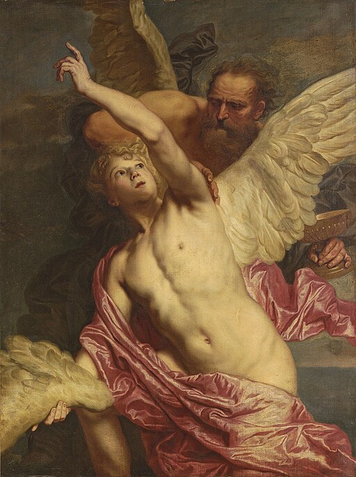 Painting from Pieter Thijs of Deadalus and Icarus from the 17th century.